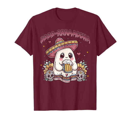 Boo-Racha Halloween Mexican Ghost Boo Borracha Men Women T-Shirt
