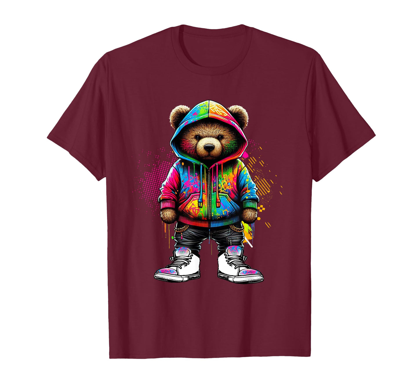Hip Hop Teddy Bear Colorful Urban Rap Music Breakdancing T-Shirt