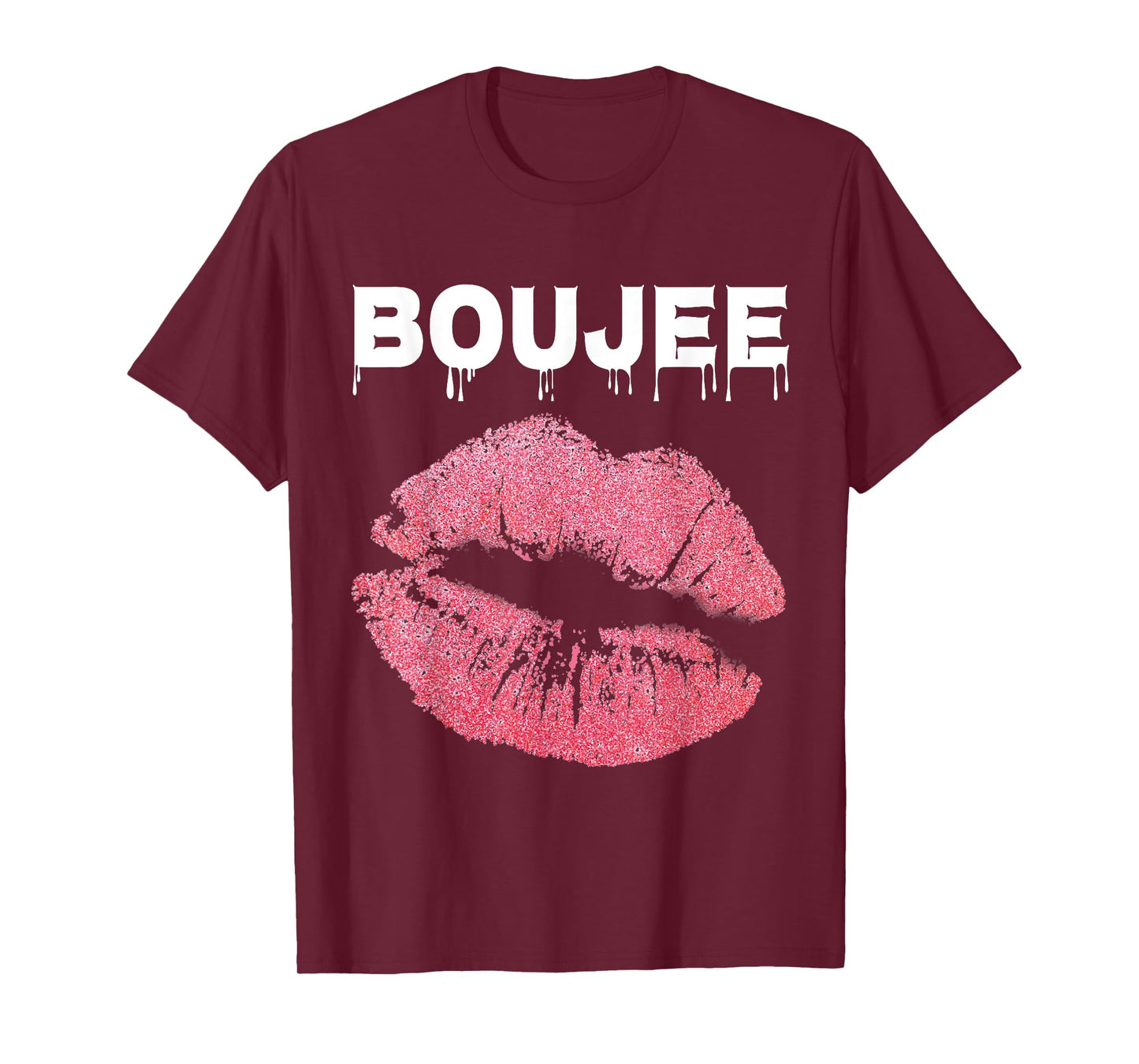 Womens Boujee Dripping Perfect Lips Beauty Gift Kiss T-Shirt