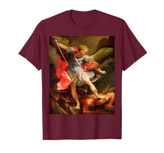 Angels Archangel Michael Defeating Satan Christian Warrior T-Shirt