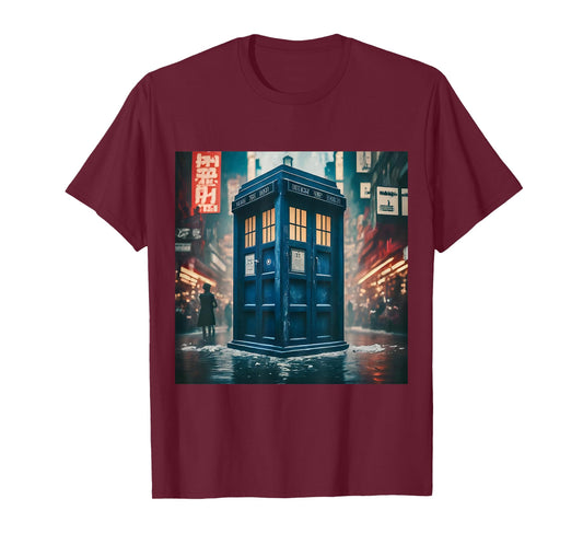 Triweekt ath Tardis in Japan T-Shirt, Small, Black