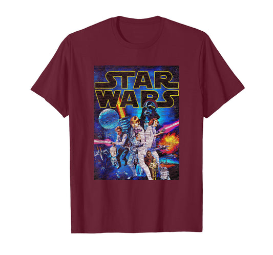 Star Wars A New Hope Vintage Color Jedi 1977 Movie Poster T-Shirt
