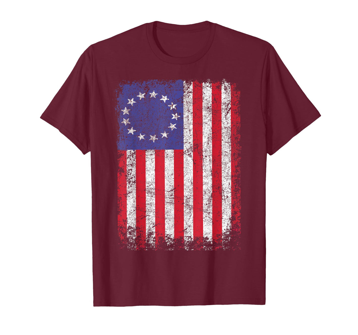 4th of July Patriotic Betsy Ross battle flag 13 colonies T-Shirt