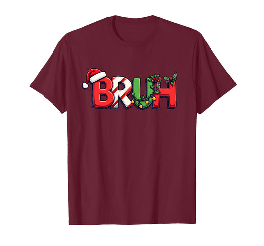 Bruh Funny Saying Bro Teens Boys Kids Christmas Xmas Long Sleeve T-Shirt