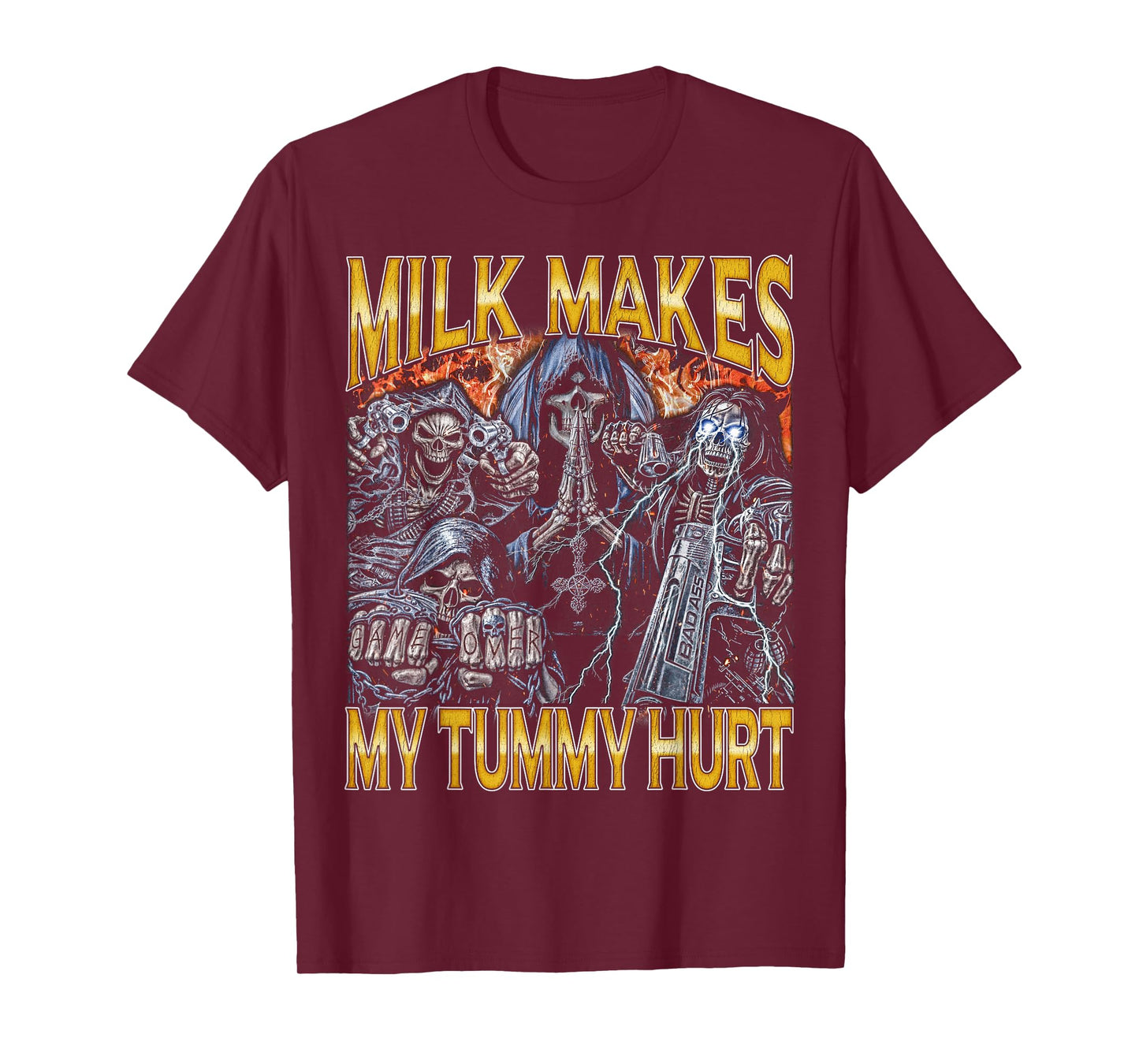 Milk Lactose - Edgy Skeleton Bootleg Cool Hard Skeleton Meme T-Shirt