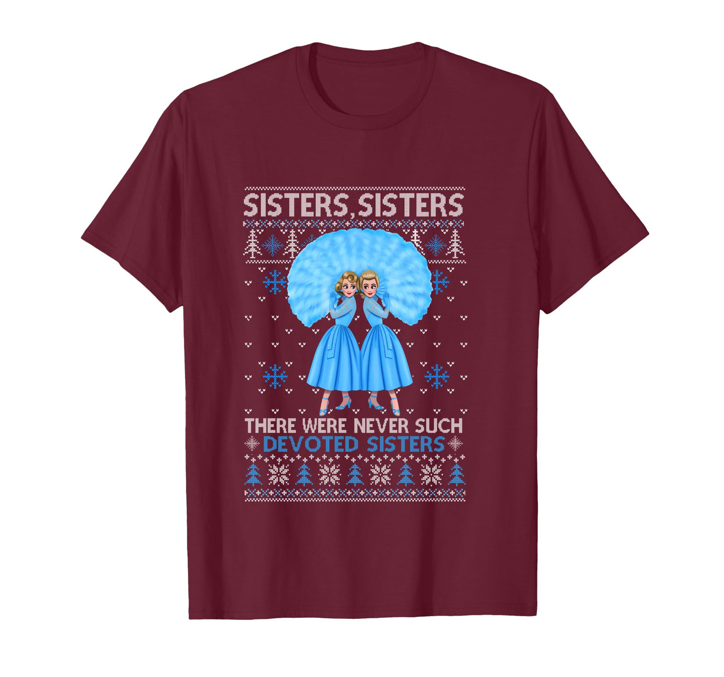 Sisters White Xmas Snow Christmas Movie 1954 Holiday Pajamas Long Sleeve T-Shirt