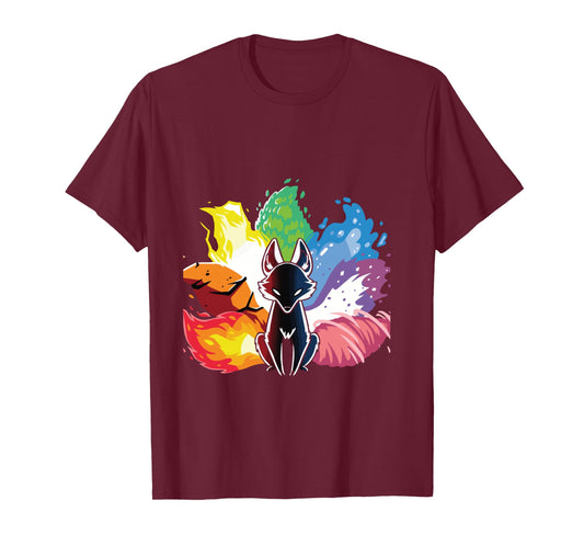 kitsune nine tail rainbow fox Long Sleeve T-Shirt