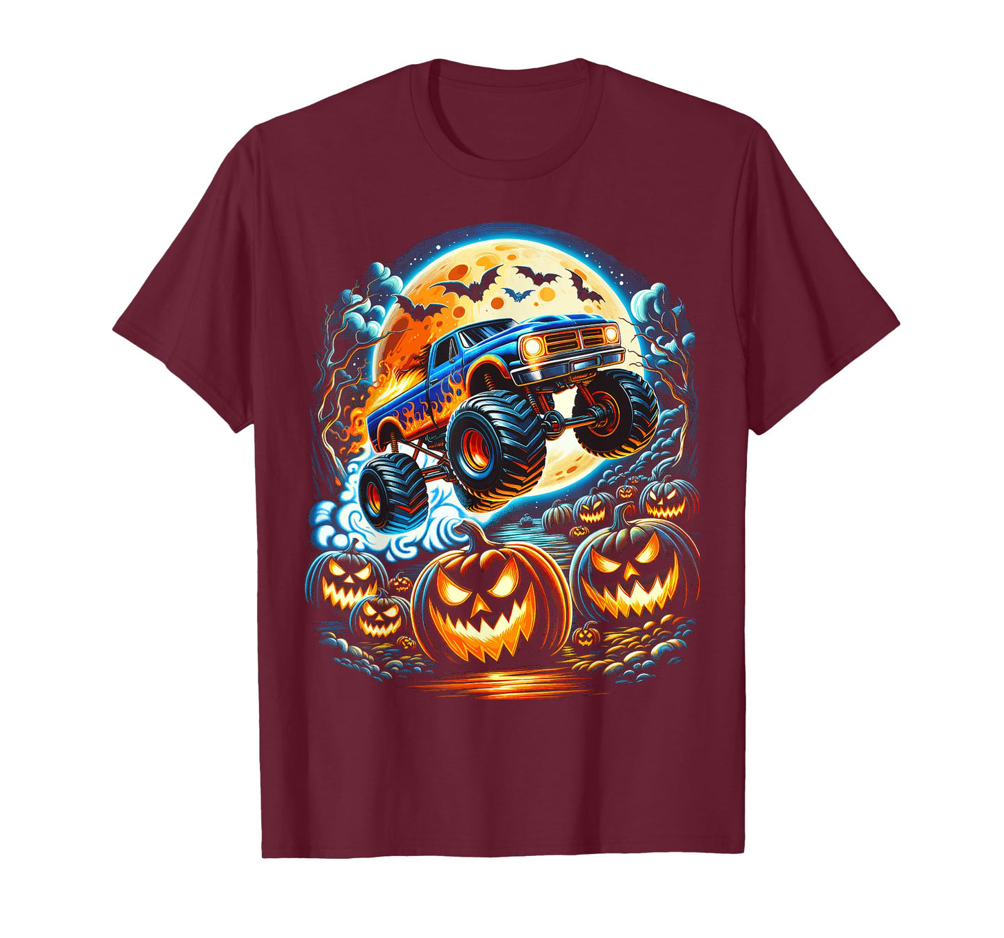 Halloween Monster Truck Jack O Lantern Boy Trick Treat T-Shirt