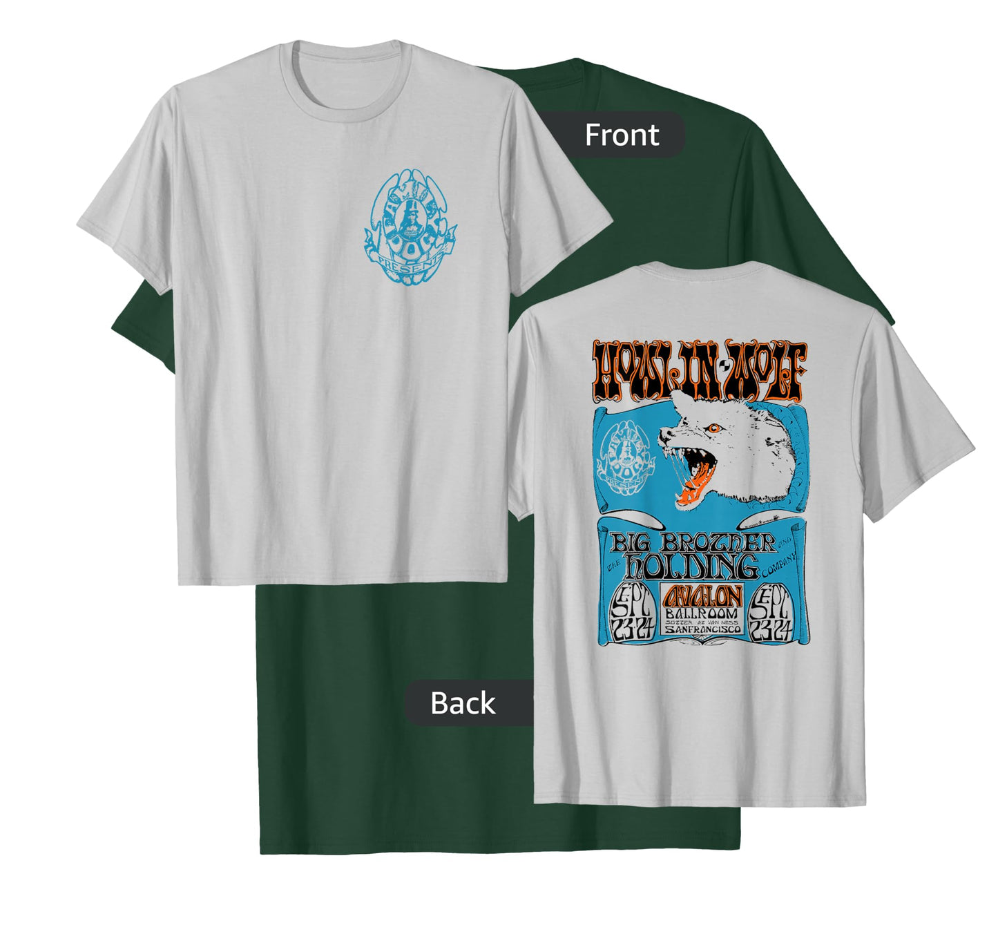 The Family Dog Howlin Wolf Blue Logo T-Shirt