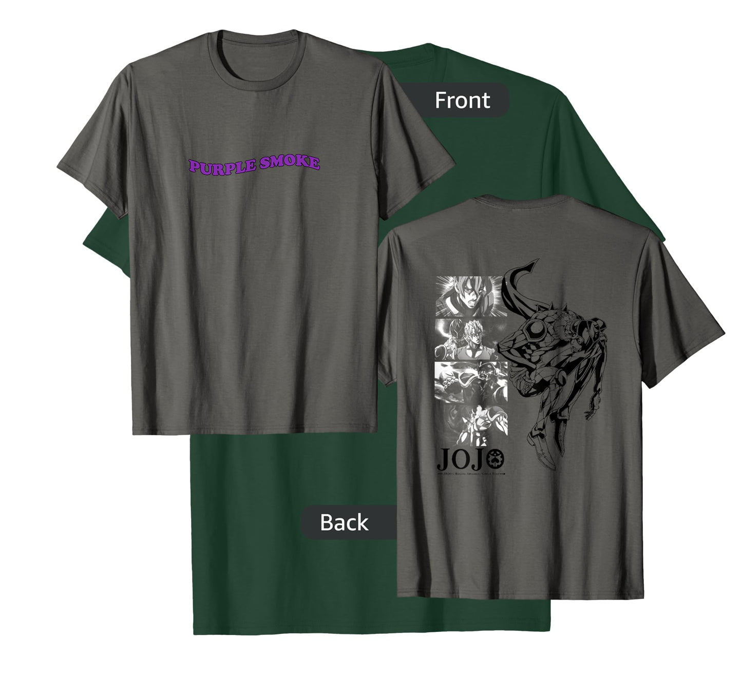 JoJo's Bizarre Adventure Fugo & Purple Smoke Haze Front Back T-Shirt