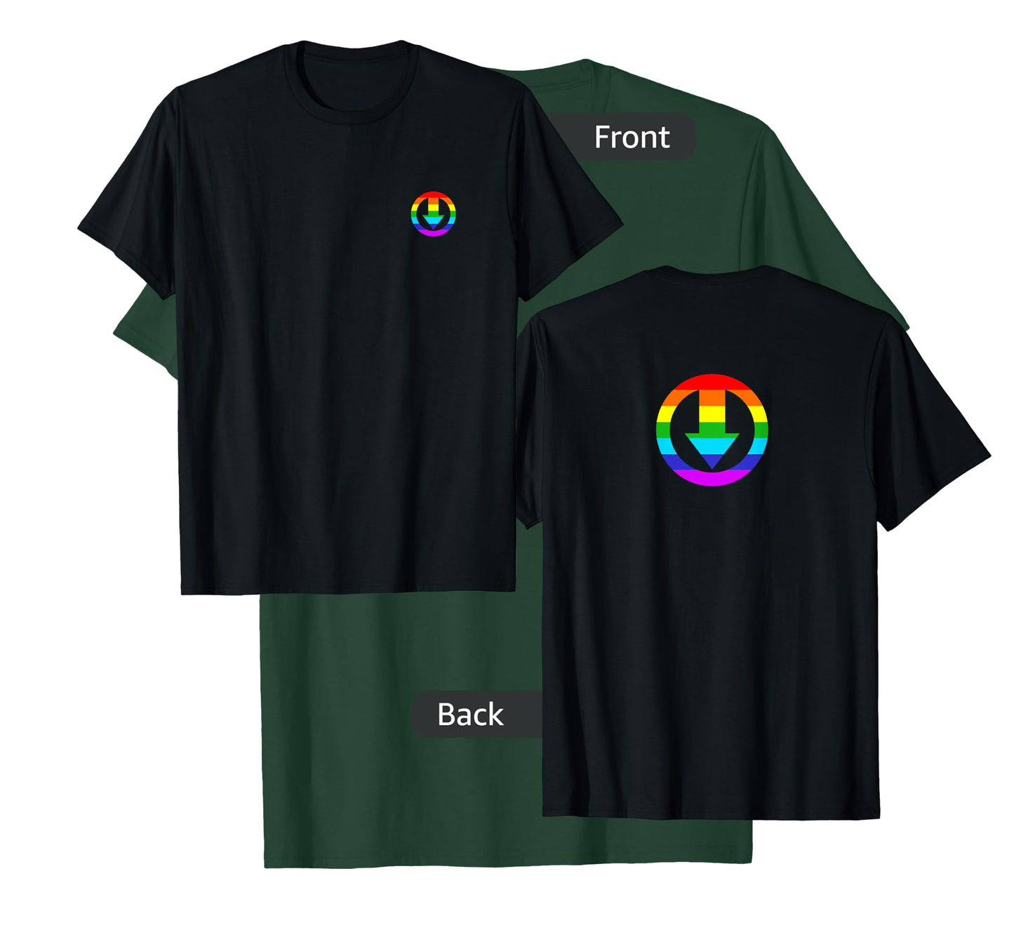 Men's Subtle Chastity Cage Logo with rainbow design T-Shirt