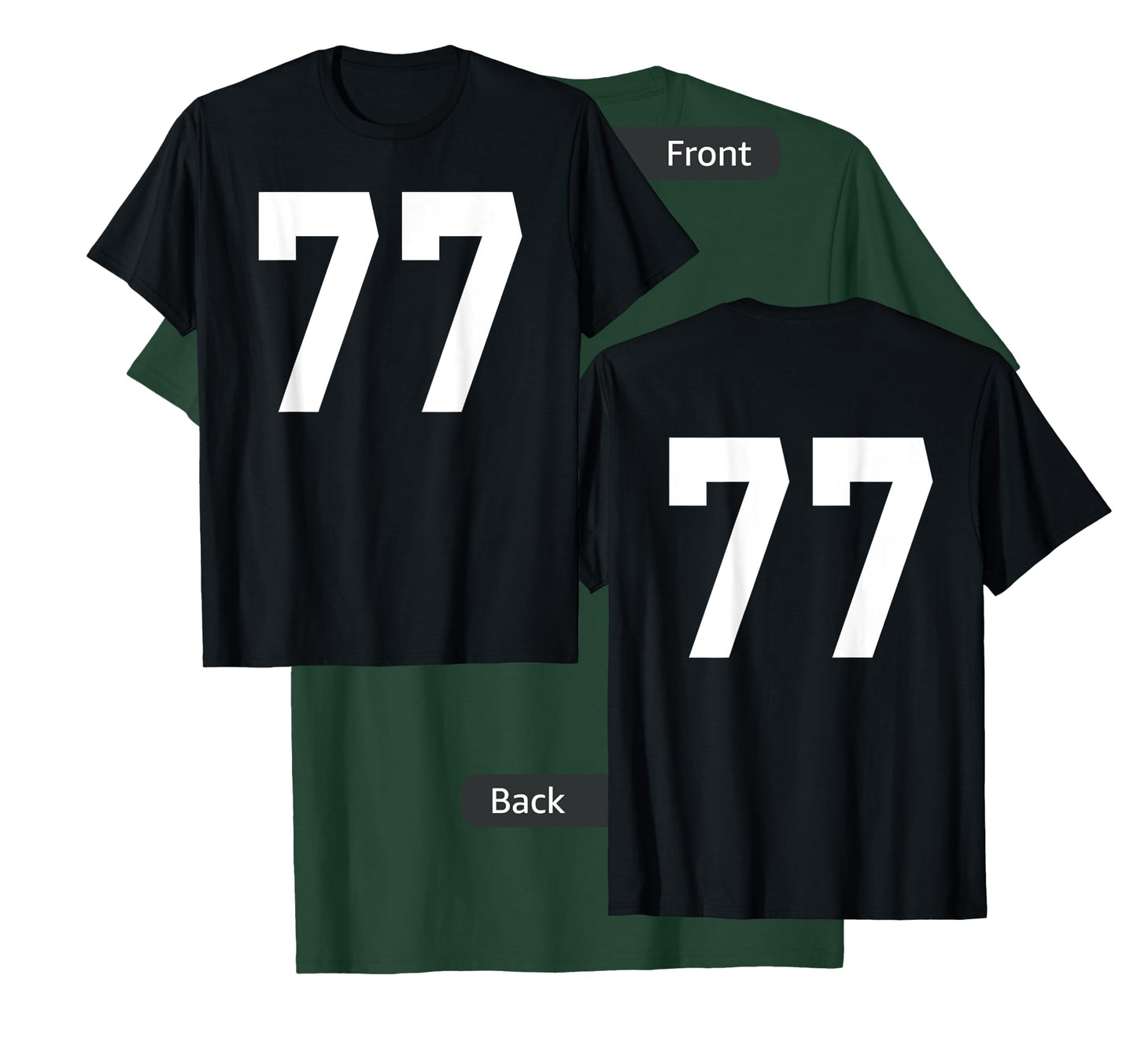 Number 77 Sports Jersey Front and Back Team Player T-Shirt
