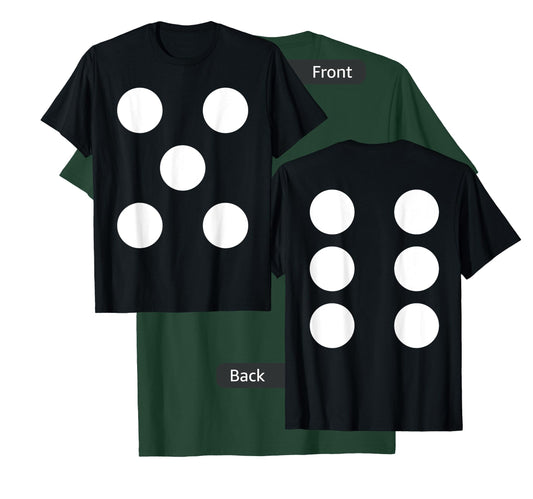 Dice Front 5 Back 6 Yo 11 2-Sided Halloween Costume Shirt