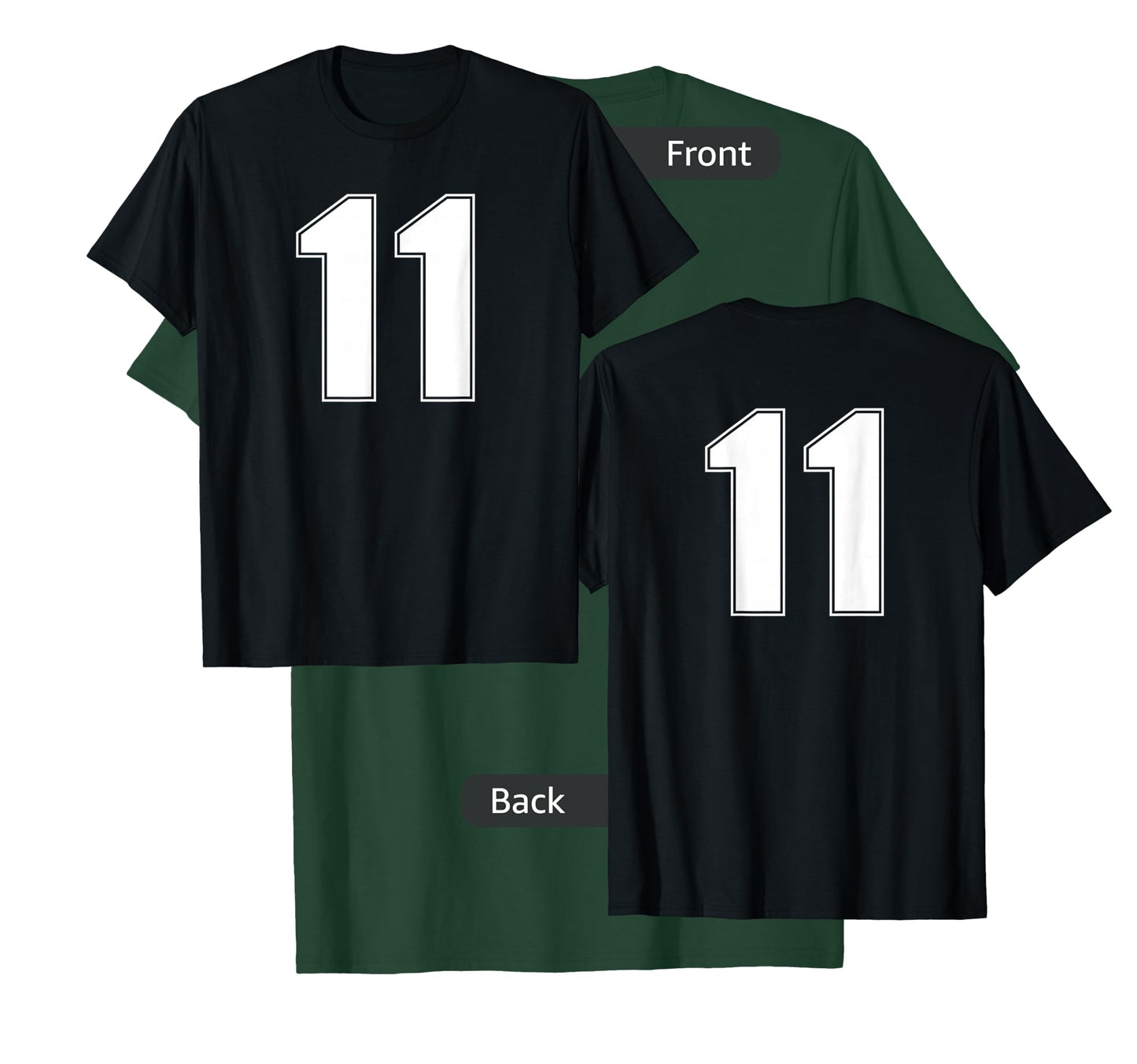 NUMBER 11 ELEVEN AGE YEAR SPORTS JERSEY #11 FRONT AND BACK T-Shirt