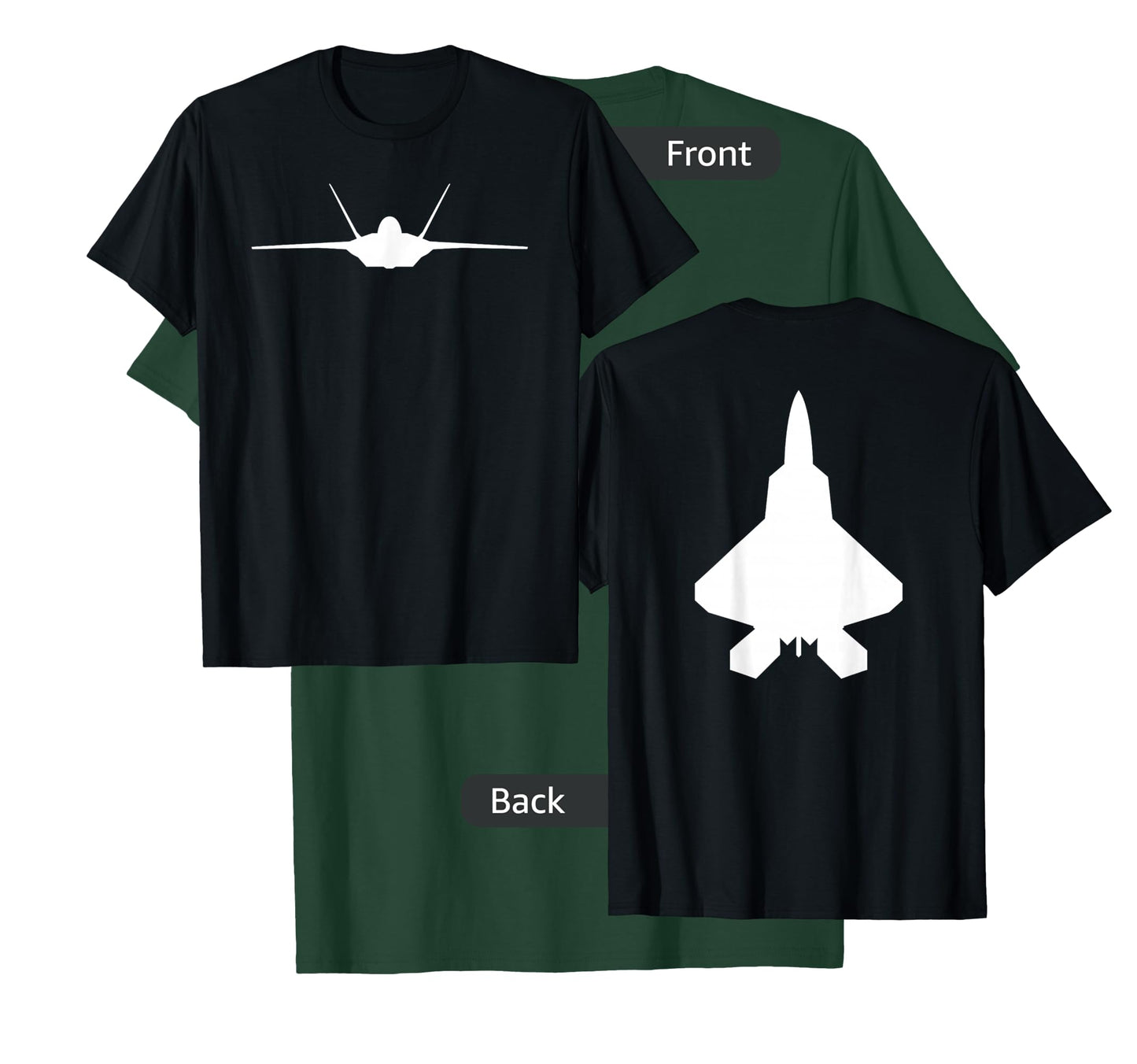 F 22 Raptor Fighter Jet Aircraft Silhouette T-Shirt