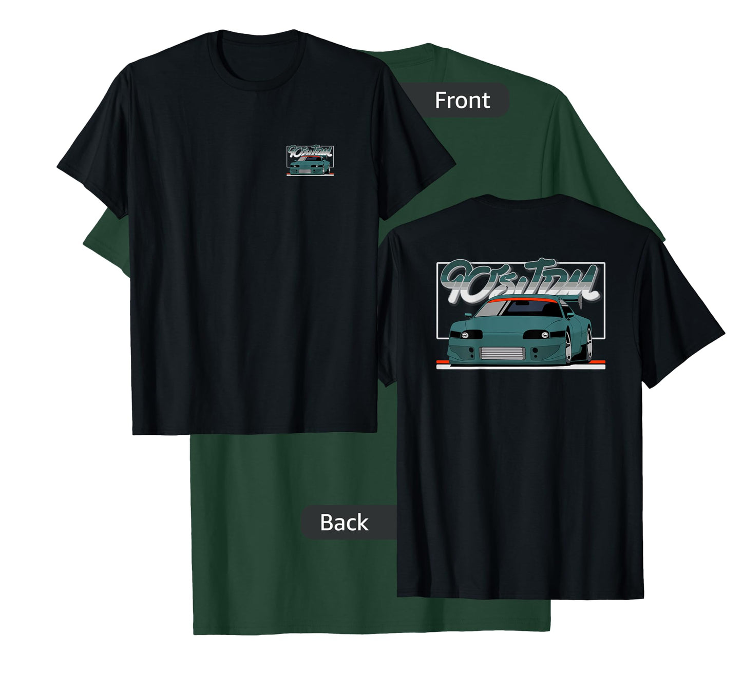 90s JDM TY MK4 GT Teal Car 2-Side Graphic T-Shirt