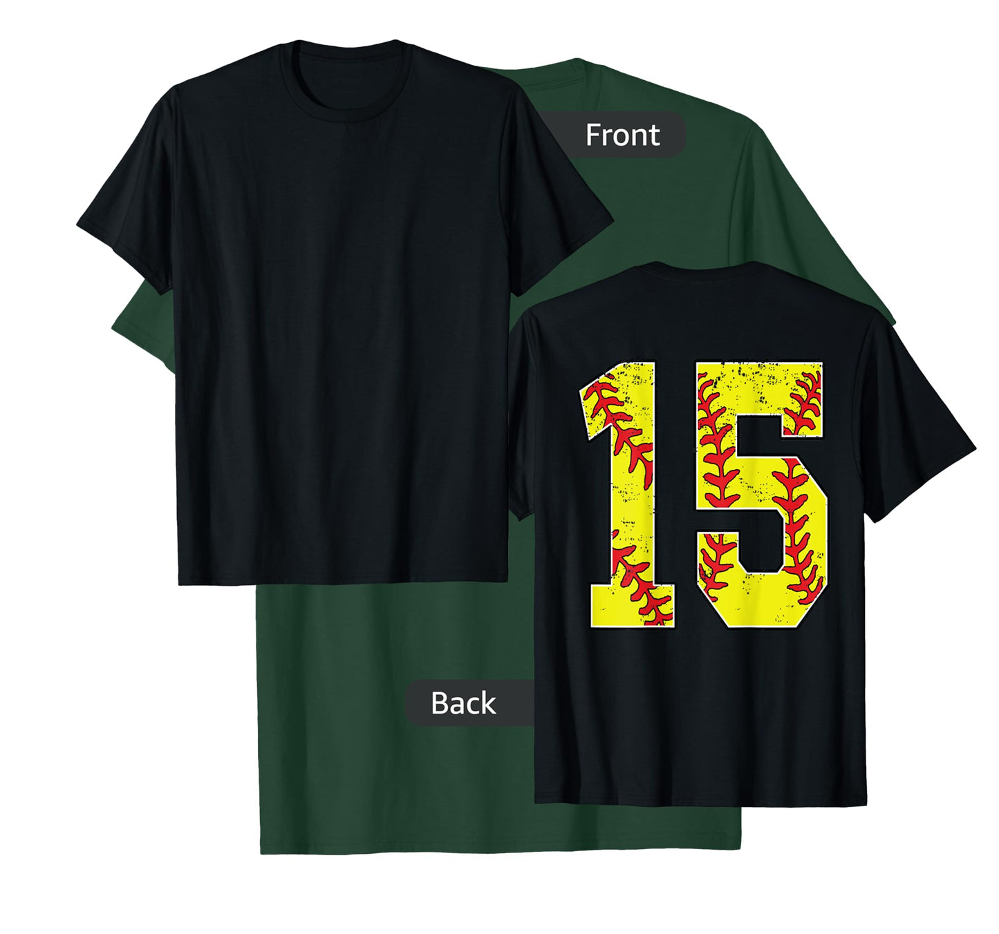 Number #15 Softball Jersey Number 15 Print On Back T-Shirt