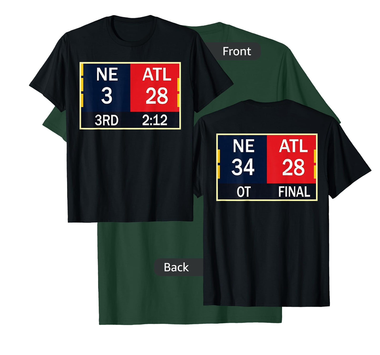 NE 3 ATL 28 Final T-shirt 2 Sides 1 Game T-Shirt