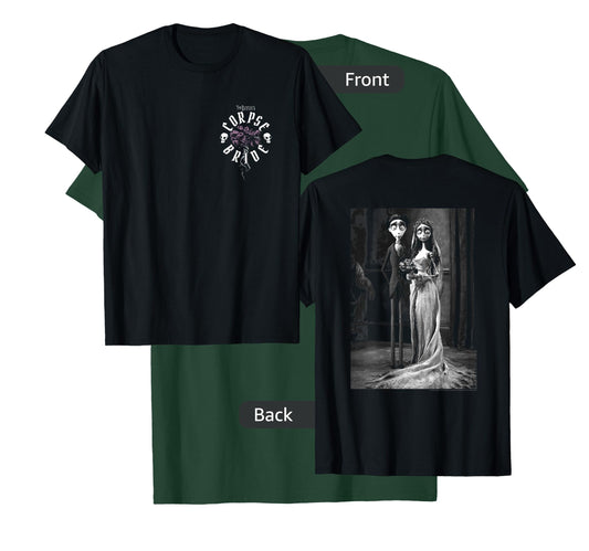 Corpse Bride Front and Back Victor Emily Marriage Movie T-Shirt