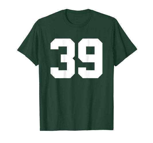 Number 39 (on Back) Sports Team Jersey Number T-Shirt
