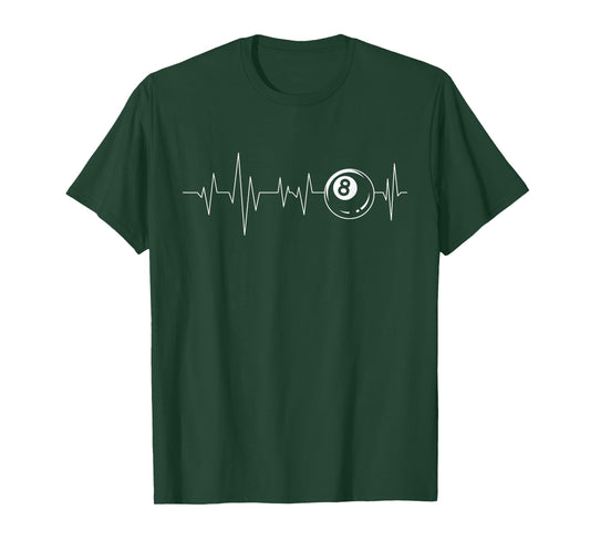 Pool Heartbeat - Billiard Player Lover Sports Game T-Shirt