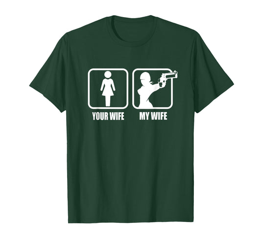 Your Wife - My Wife Pistol / Guns - Valentines Day Gun Men's T-Shirt