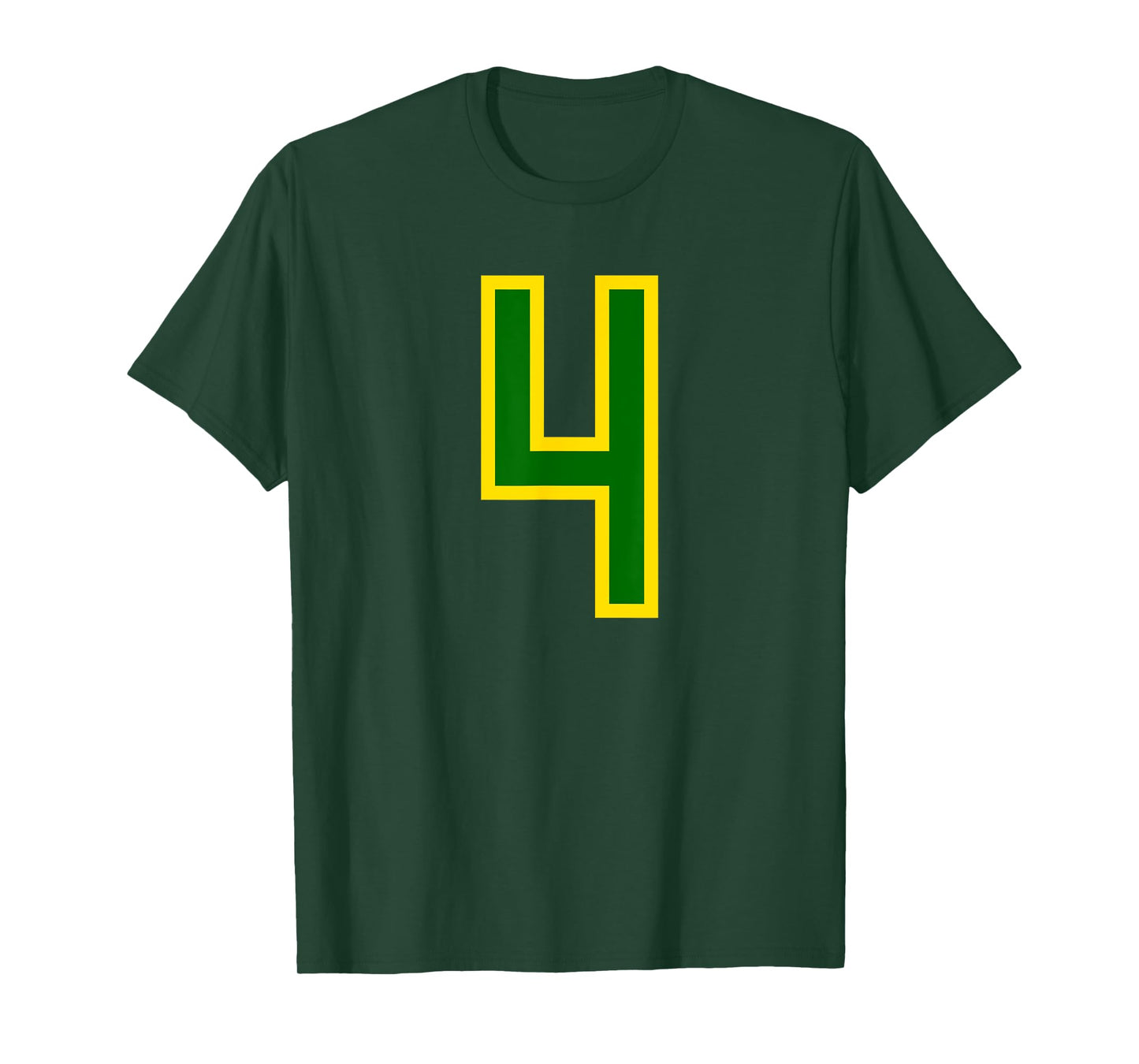 Number #4 Green Yellow Sport Number 4 T-Shirt