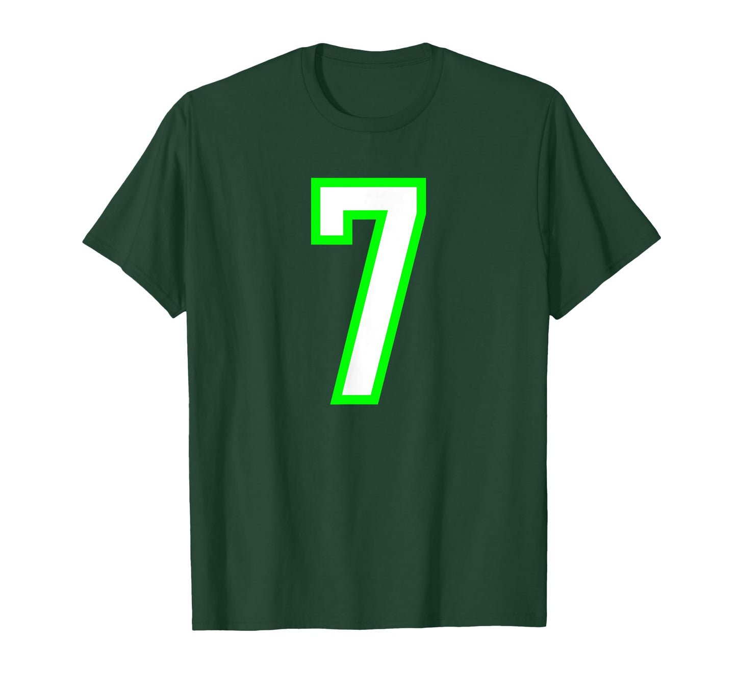 Sports Team Number #7 White Lime Number 7 T-Shirt