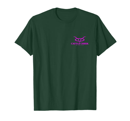 Cattle Creek Original Ranching Pink Logo T-Shirt