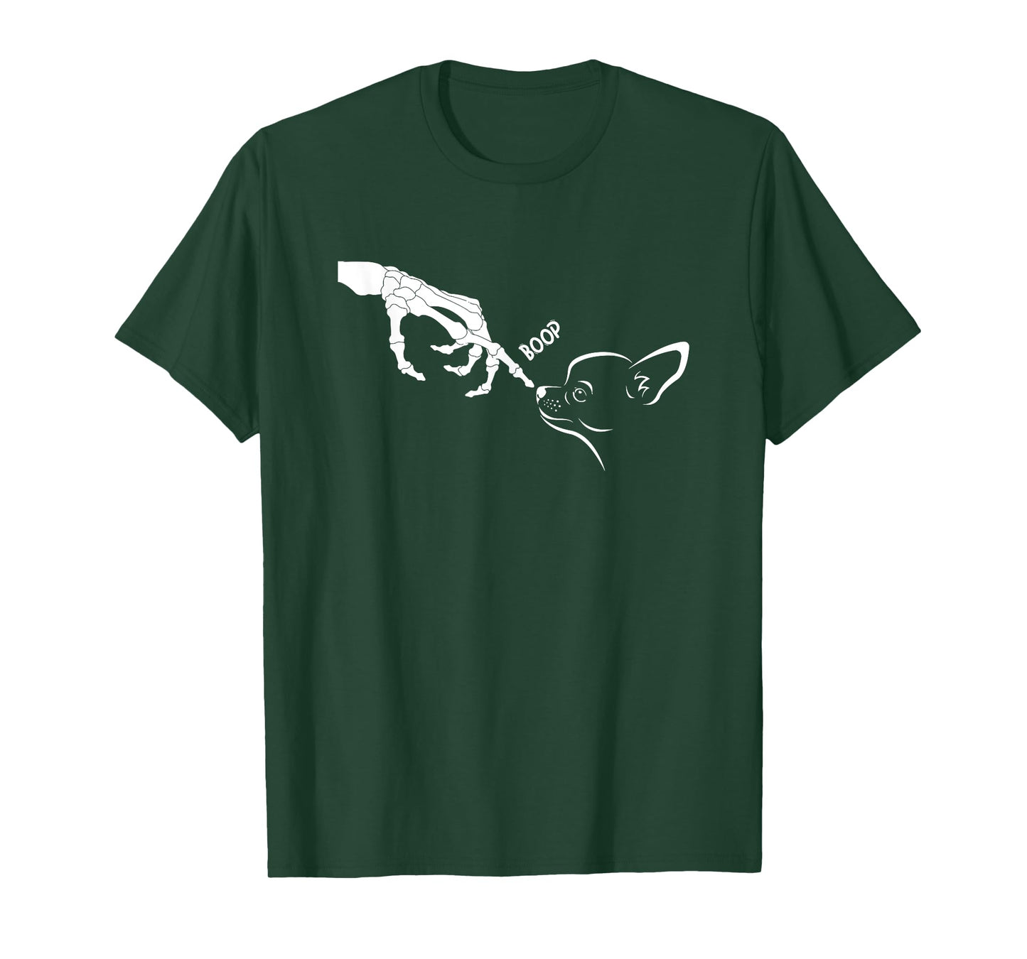 Dog Scary Skeleton Hand Boop Spooky Halloween Chihuahua T-Shirt