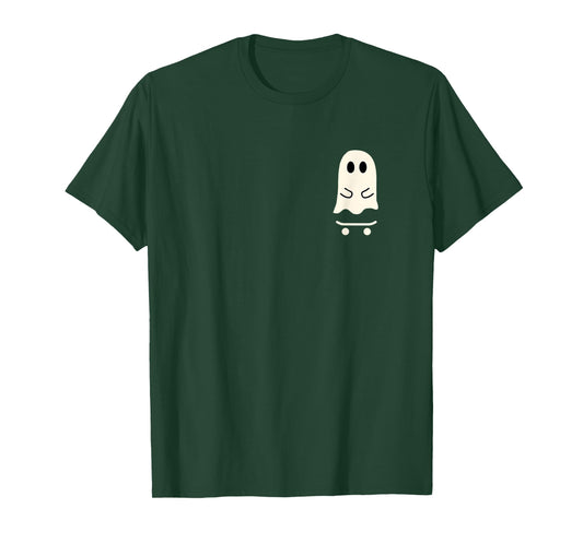Little Ghost Skateboard Cute Halloween Skater T-Shirt