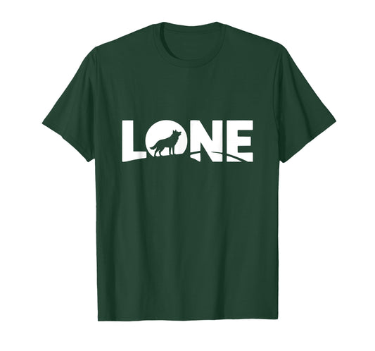 Lone Wolf Word Art Solo Grind Mindset - Alpha Wolf Howling T-Shirt