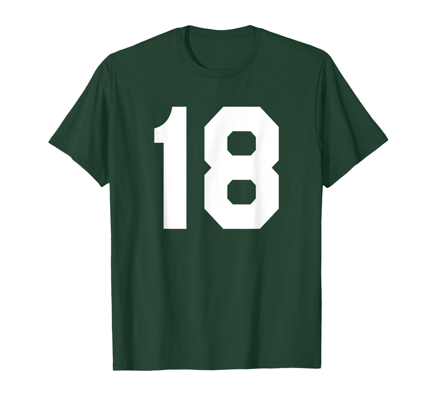 Number 18 Sports Jersey Front and Back Team Player T-Shirt