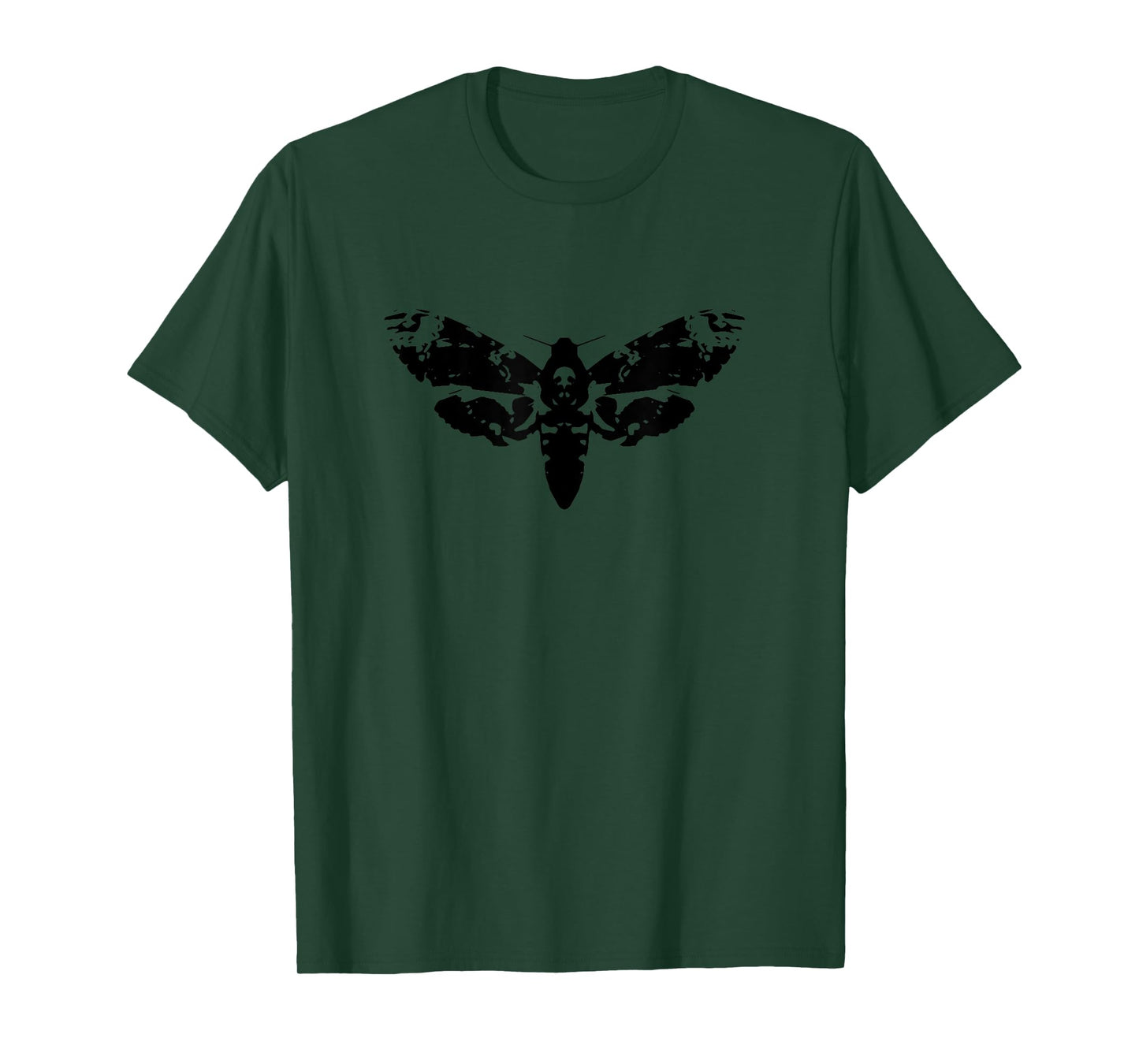 Goth Minimalist Death's Head Moth Outline Silhouette T-Shirt T-Shirt