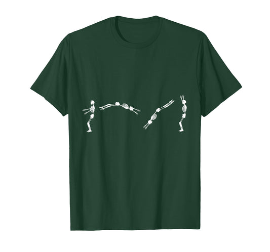 Skeleton Gymnast - Halloween tumbling backflip T-Shirt