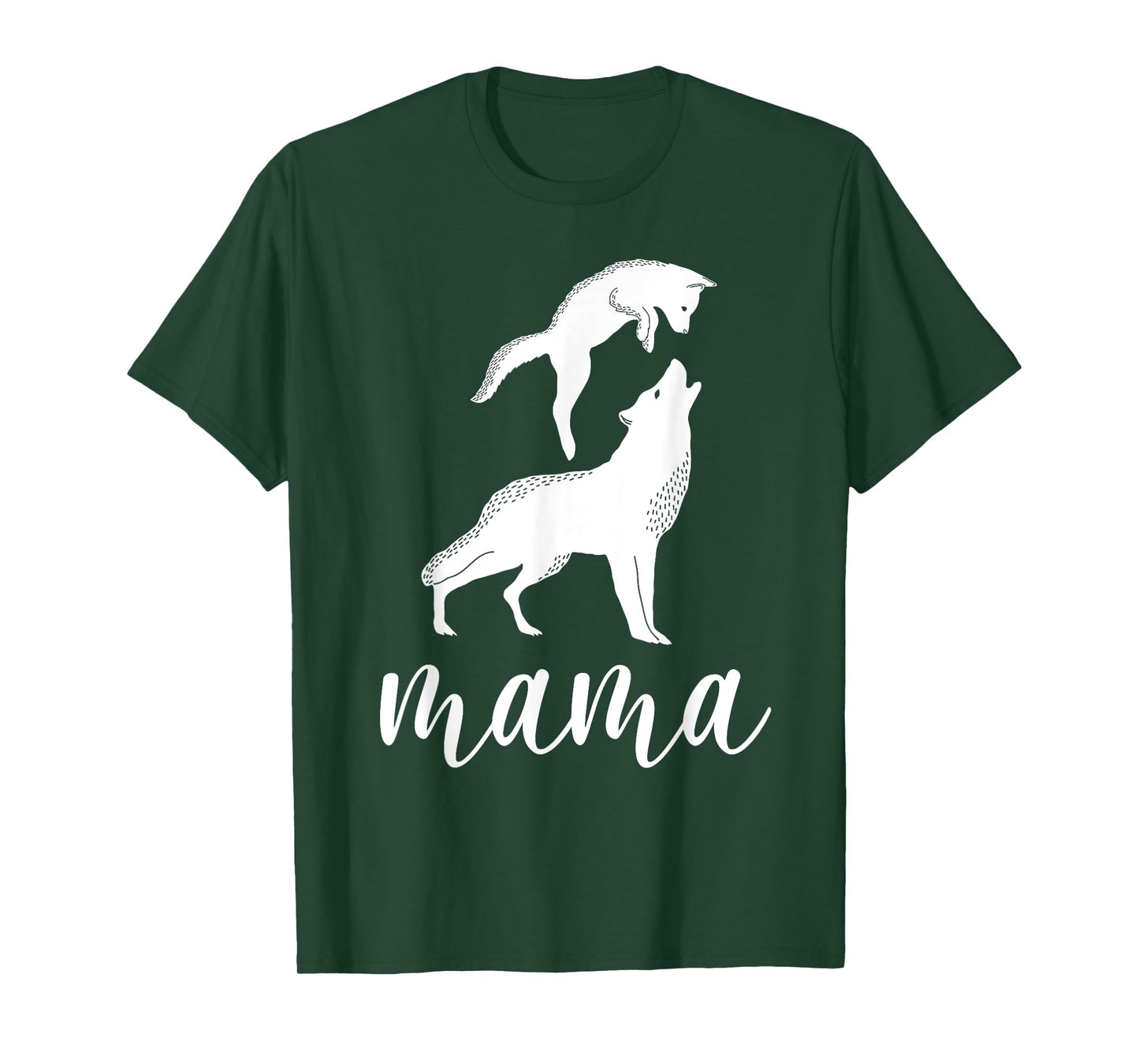 Mama Wolf & Baby Wolf Love Mom and Kids - Mothers Day T-Shirt