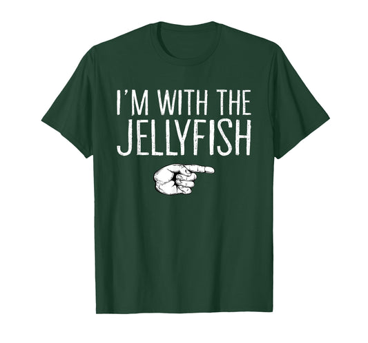 I'm With The Jellyfish Matching Costume Lazy Halloween Party T-Shirt