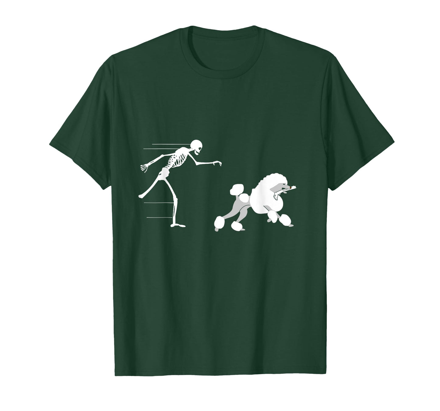 Funny Halloween Skeleton Leg Poodle T-Shirt T-Shirt