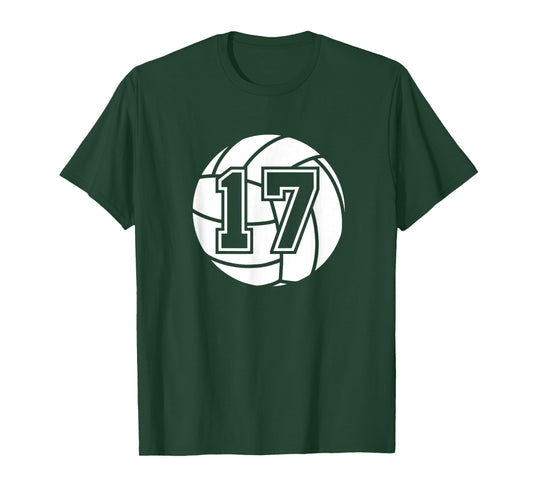 Volleyball Player #17 Volleyball Mom Dad Jersey Number 17 T-Shirt
