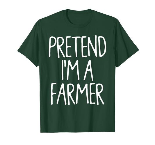 Pretend I'm A Farmer Matching Lazy Easy Halloween Costume T-Shirt
