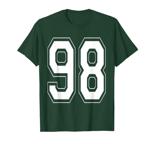 Number 98 TShirt Baseball Football Soccer Numbered Jersey T-Shirt
