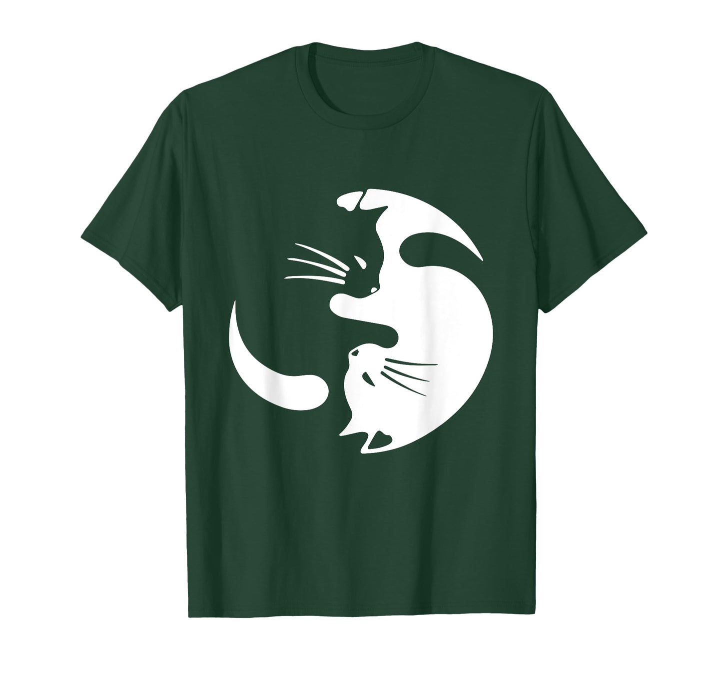 Yin Yang Cat Symbol Cute Black and White Cat Kitty Halloween T-Shirt
