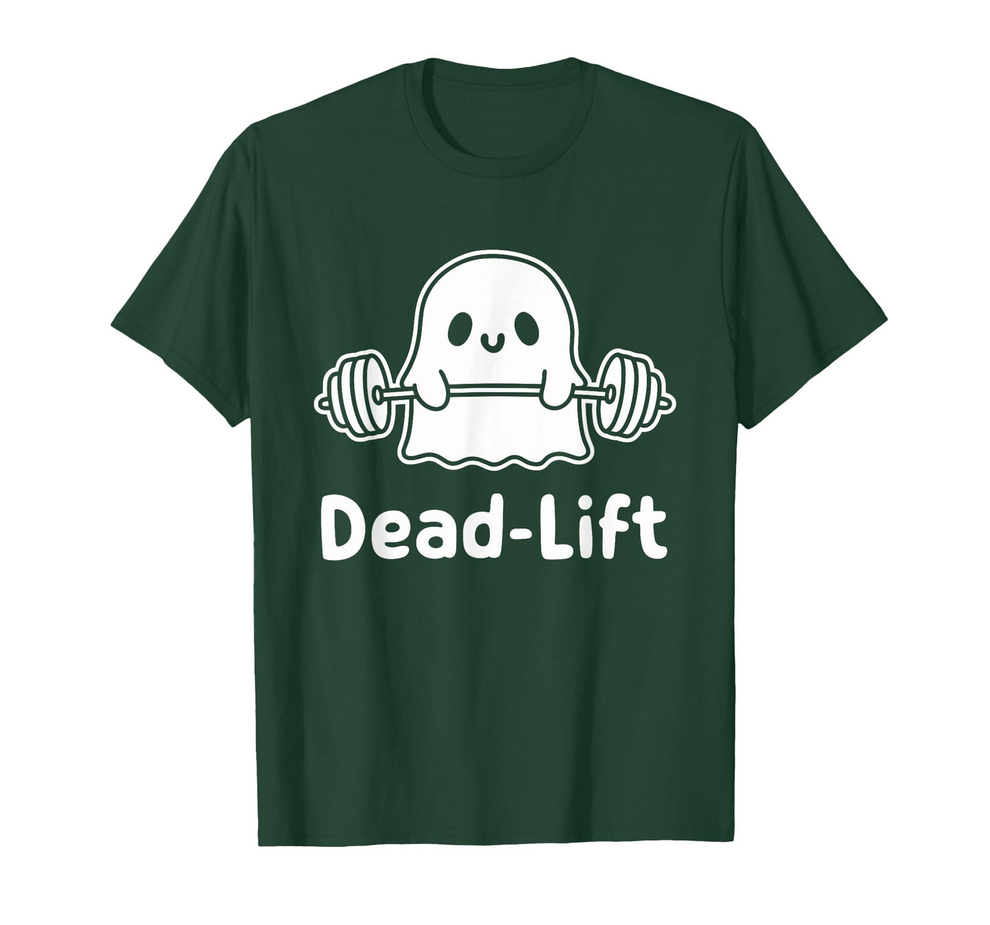 Dead Lift Funny Ghost Gymer Halloween Weight Lifting Workout T-Shirt