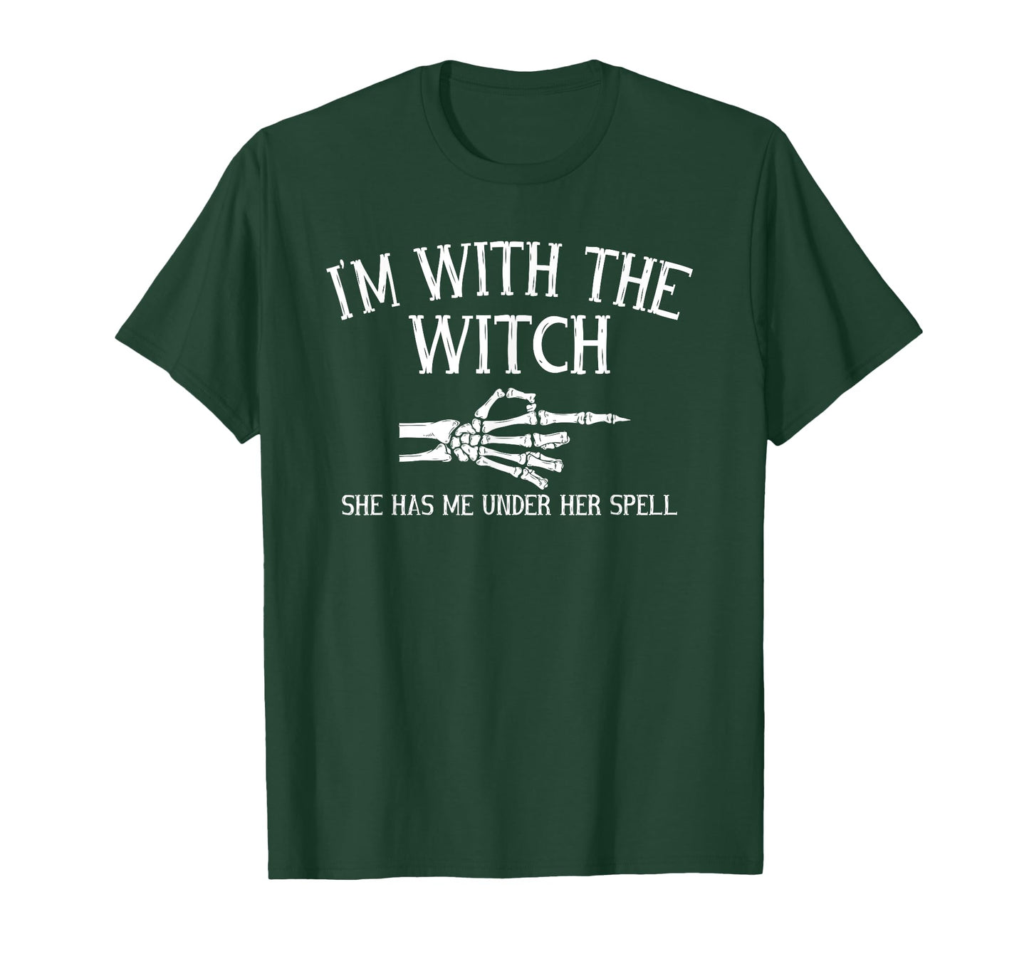 Couple Halloween Costume Funny I'm with The Witch T-Shirt
