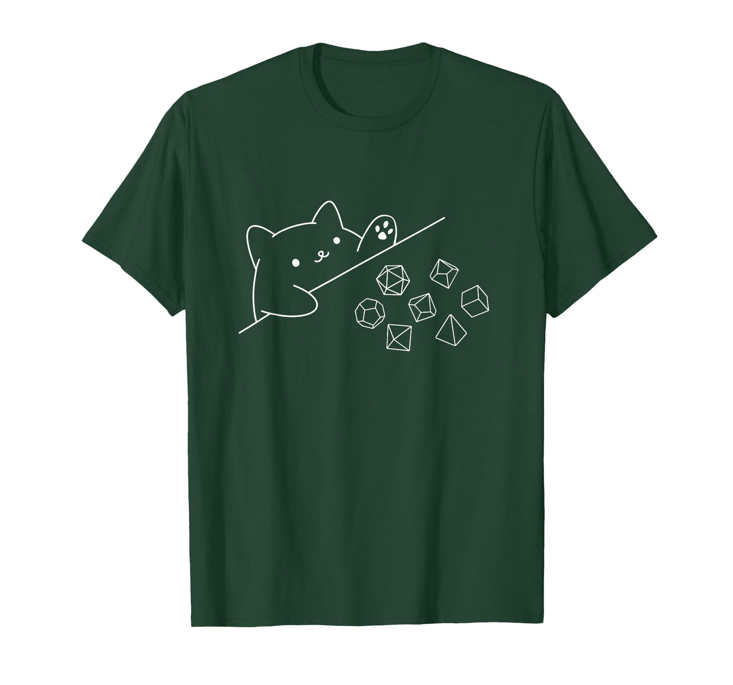 Cat Rolling Dice - RPG Tabletop Games D20 Tabletop T-Shirt