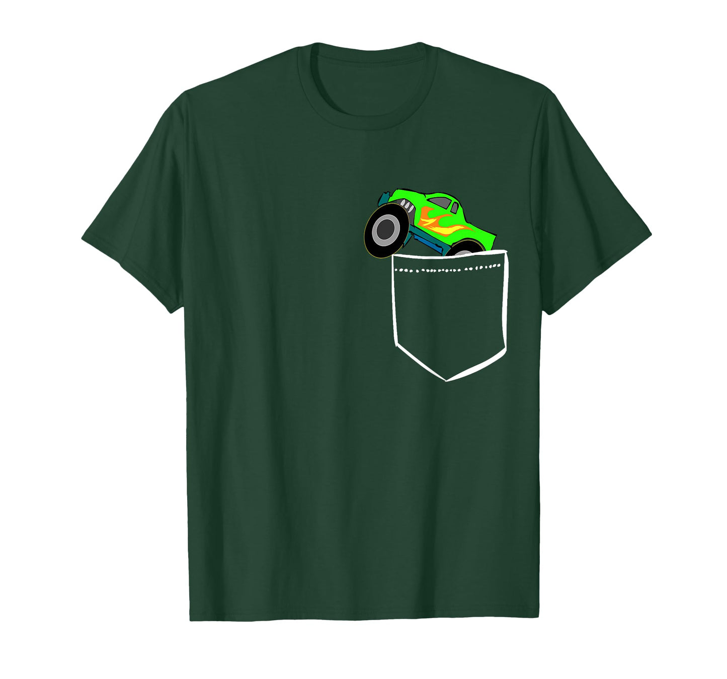 Monsters Truck Pocket Racing Big Cars T-Shirts Gifts T-Shirt