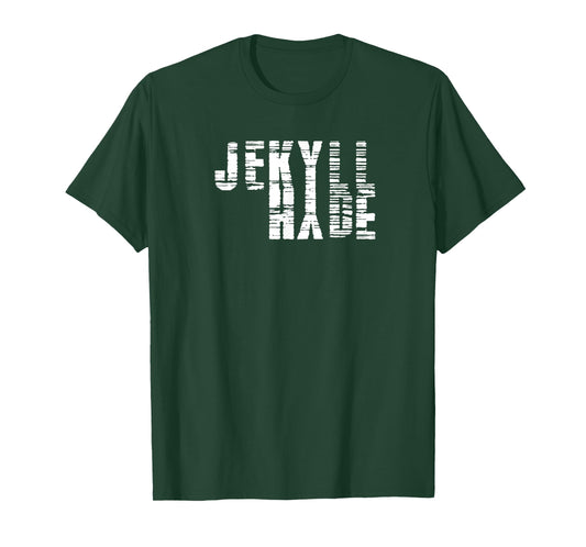 Dr. Jekyll Mr. Hyde Cool Graphic Text Design Halloween Shirt