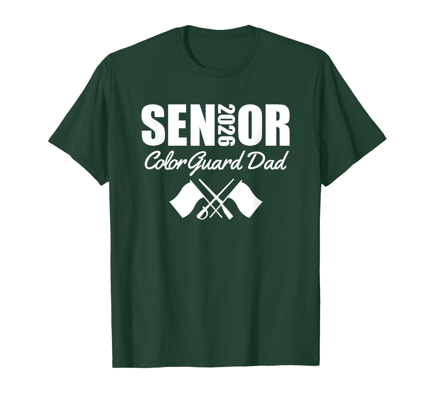 2026 Senior Color Guard Dad Flag Marching Band Parent T-Shirt