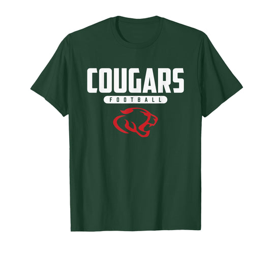 Crosby Cougars Logo Football HS T-Shirt