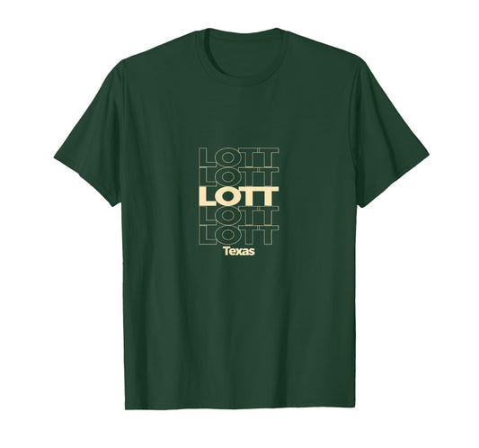 Vintage Lott, Texas Repeating Text T-Shirt